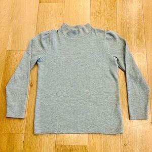 Madewell Light Gray Ribbed Mock Neck Sweater
